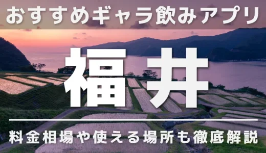 福井のギャラ飲みを紹介！料金相場や使える場所なども徹底解説します