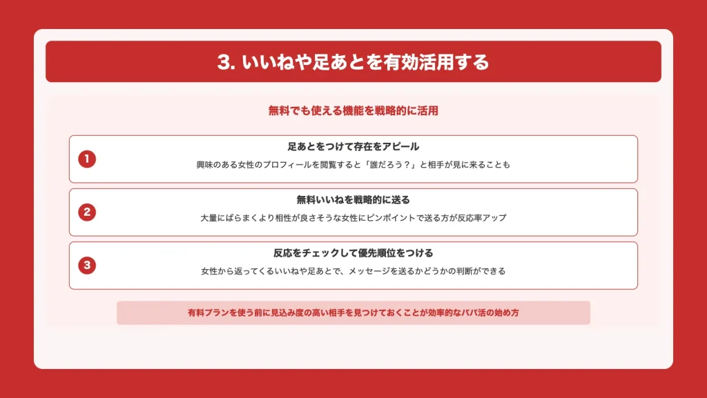 いいねや足あとを有効活用する