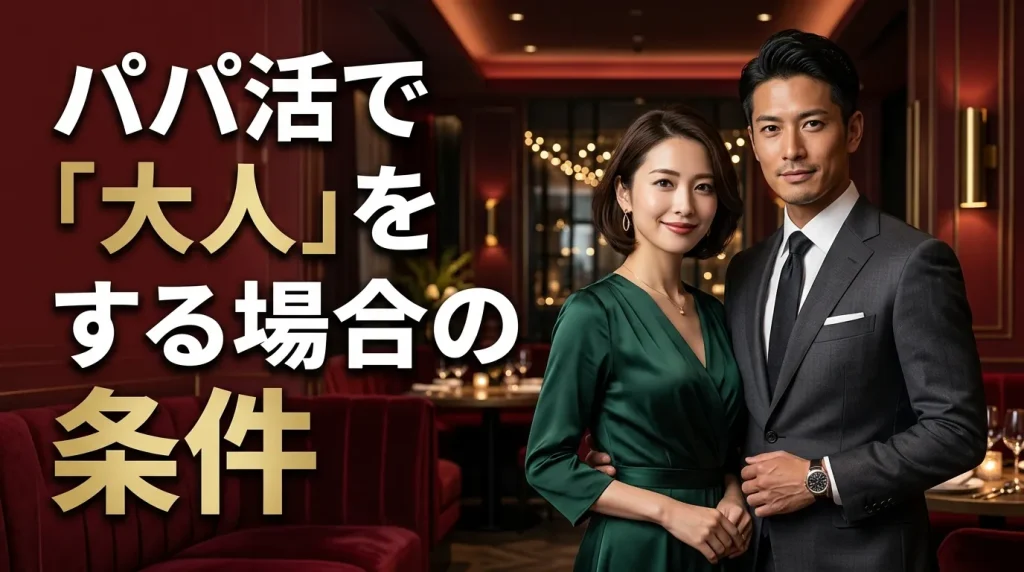パパ活で「大人」をする場合に確認すべき条件 パパ活で「大人」をする場合に確認すべき条件