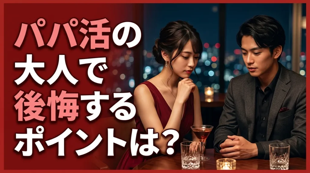 パパ活の大人で後悔するポイントは?男女別デメリットを解説 パパ活の大人で後悔するポイントは?男女別デメリットを解説