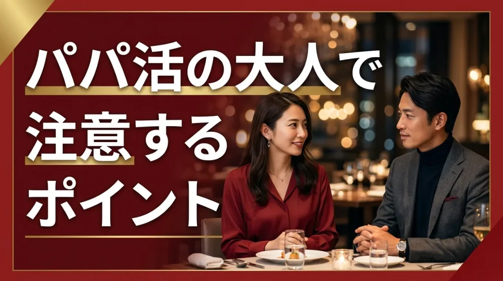 パパ活の大人で注意するポイント6選!男女共通で気をつけたいこと パパ活の大人で注意するポイント6選!男女共通で気をつけたいこと